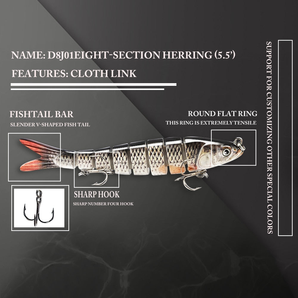 Artificial Jointed Crankbait Swimbait Fishing Lure