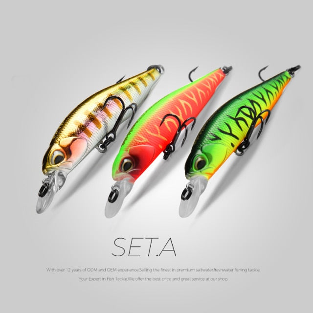 BEARKING 3pcs per set 63mm 5g Hot SP fishing lures professional UV colors minnow crank Magnet system wobbler model crank bait