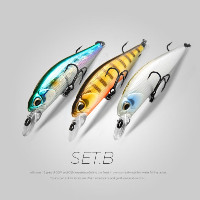 BEARKING 3pcs per set 63mm 5g Hot SP fishing lures professional UV colors minnow crank Magnet system wobbler model crank bait