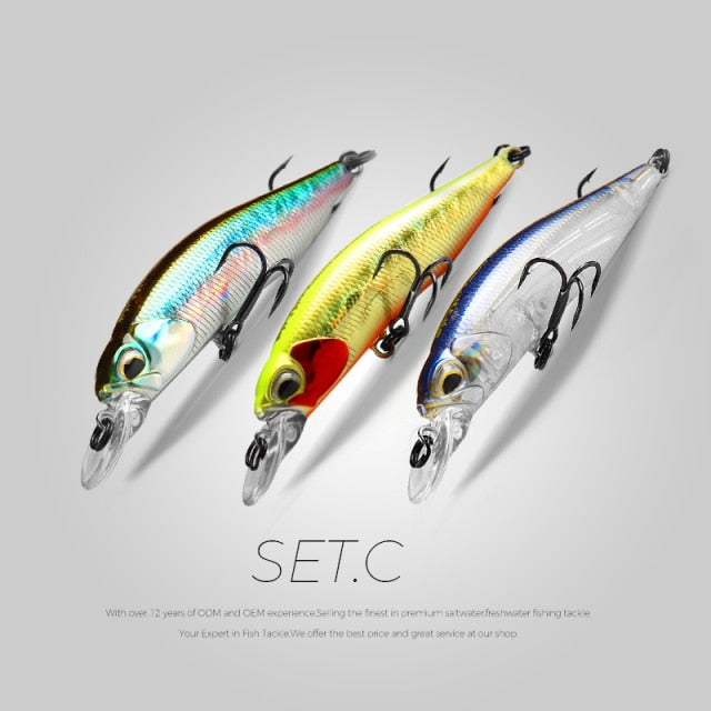 BEARKING 3pcs per set 63mm 5g Hot SP fishing lures professional UV colors minnow crank Magnet system wobbler model crank bait