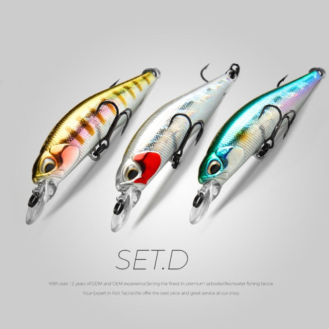 BEARKING 3pcs per set 63mm 5g Hot SP fishing lures professional UV colors minnow crank Magnet system wobbler model crank bait