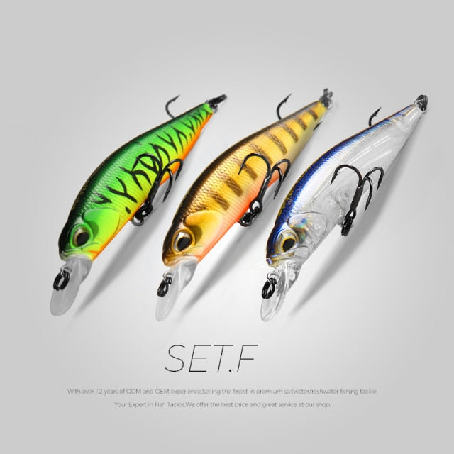 BEARKING 3pcs per set 63mm 5g Hot SP fishing lures professional UV colors minnow crank Magnet system wobbler model crank bait