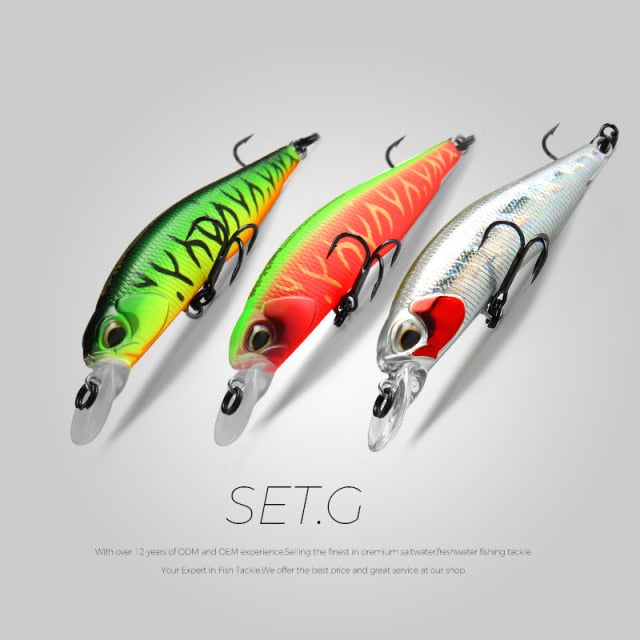 BEARKING 3pcs per set 63mm 5g Hot SP fishing lures professional UV colors minnow crank Magnet system wobbler model crank bait