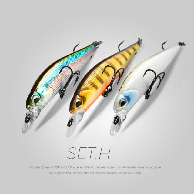 BEARKING 3pcs per set 63mm 5g Hot SP fishing lures professional UV colors minnow crank Magnet system wobbler model crank bait