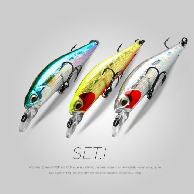 BEARKING 3pcs per set 63mm 5g Hot SP fishing lures professional UV colors minnow crank Magnet system wobbler model crank bait