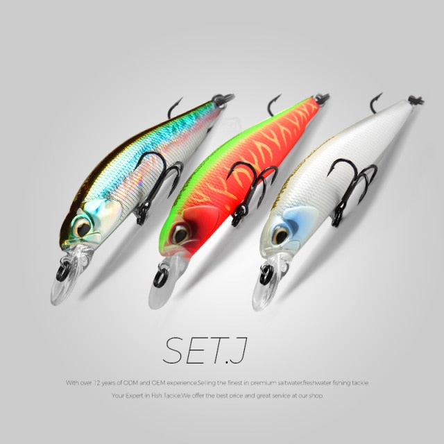 BEARKING 3pcs per set 63mm 5g Hot SP fishing lures professional UV colors minnow crank Magnet system wobbler model crank bait