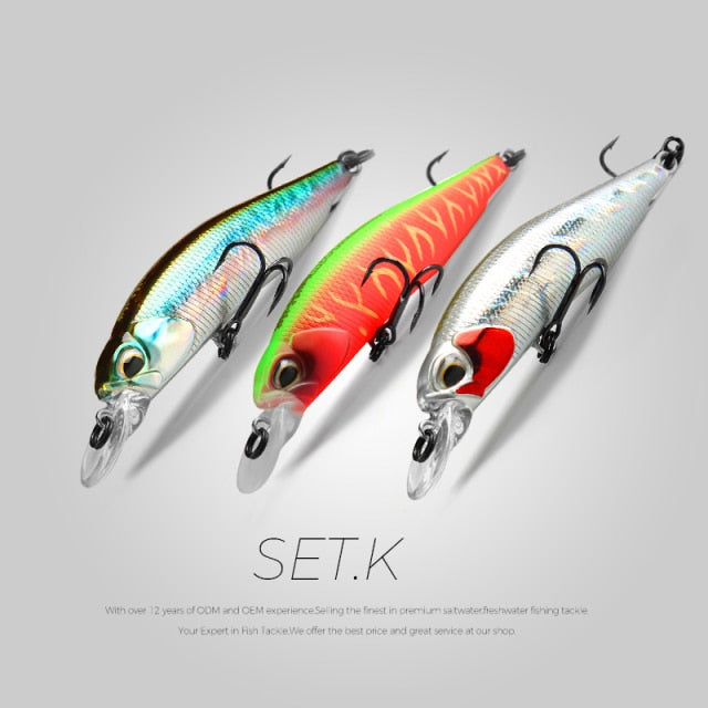 BEARKING 3pcs per set 63mm 5g Hot SP fishing lures professional UV colors minnow crank Magnet system wobbler model crank bait