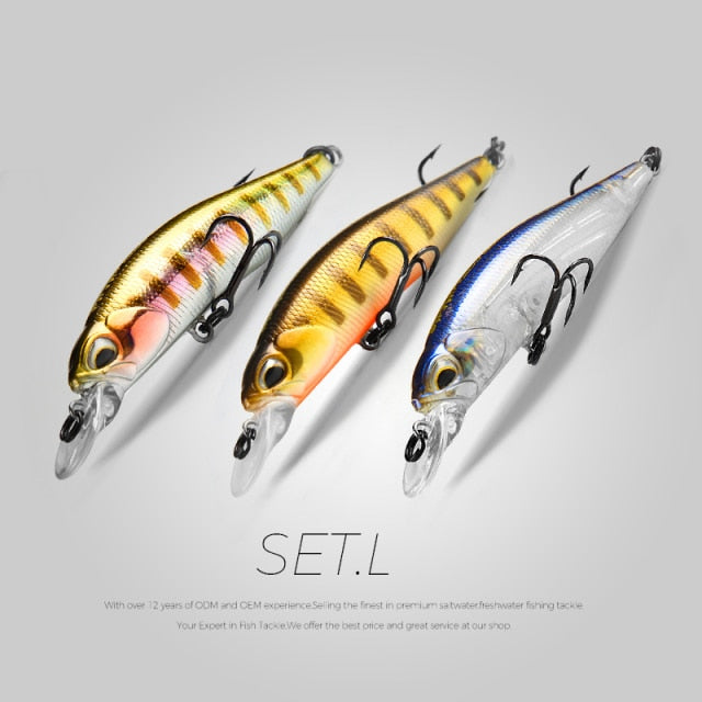 BEARKING 3pcs per set 63mm 5g Hot SP fishing lures professional UV colors minnow crank Magnet system wobbler model crank bait