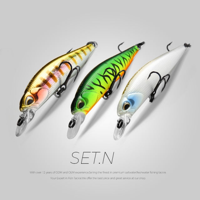 BEARKING 3pcs per set 63mm 5g Hot SP fishing lures professional UV colors minnow crank Magnet system wobbler model crank bait