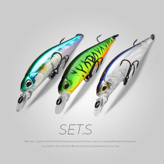 BEARKING 3pcs per set 63mm 5g Hot SP fishing lures professional UV colors minnow crank Magnet system wobbler model crank bait