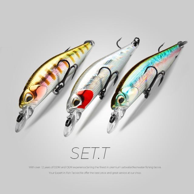 BEARKING 3pcs per set 63mm 5g Hot SP fishing lures professional UV colors minnow crank Magnet system wobbler model crank bait