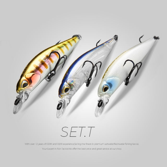 BEARKING 3pcs per set 63mm 5g Hot SP fishing lures professional UV colors minnow crank Magnet system wobbler model crank bait