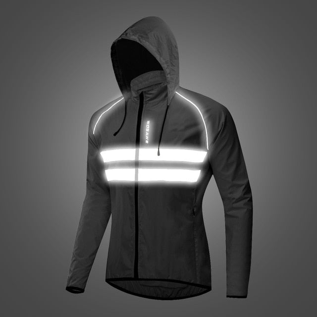 WOSAWE High Visibility Reflective Cycling Jacket Windproof Rain Resistant MTB Mountain Bike Windbreaker Bicycle Jersey Wear