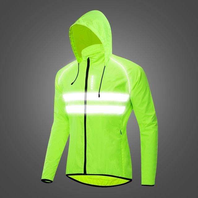 WOSAWE High Visibility Reflective Cycling Jacket Windproof Rain Resistant MTB Mountain Bike Windbreaker Bicycle Jersey Wear