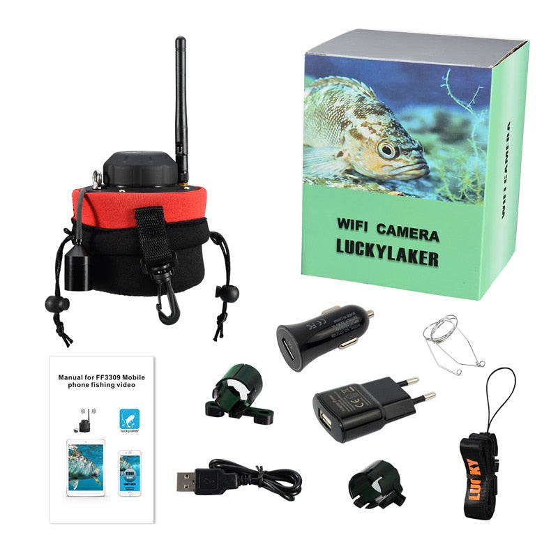 Russian menu!LUCKY Portable fishing finder WIFI Underwater Camera FF3309 80m wireless operating range Winter Sea Fishing Tackle