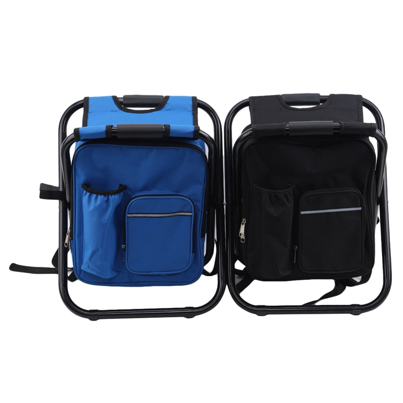 Outdoor Folding Chair Camping Fishing Chair Stool Portable Backpack Cooler Insulated Picnic Tools Bag Hiking Seat Table Bag