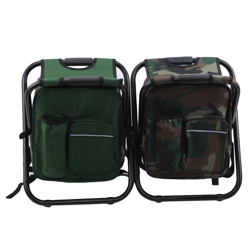 Outdoor Folding Chair Camping Fishing Chair Stool Portable Backpack Cooler Insulated Picnic Tools Bag Hiking Seat Table Bag