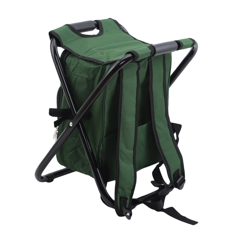 Outdoor Folding Chair Camping Fishing Chair Stool Portable Backpack Cooler Insulated Picnic Tools Bag Hiking Seat Table Bag