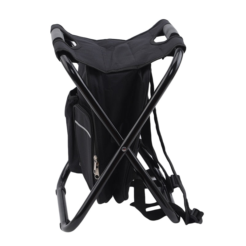 Outdoor Folding Chair Camping Fishing Chair Stool Portable Backpack Cooler Insulated Picnic Tools Bag Hiking Seat Table Bag