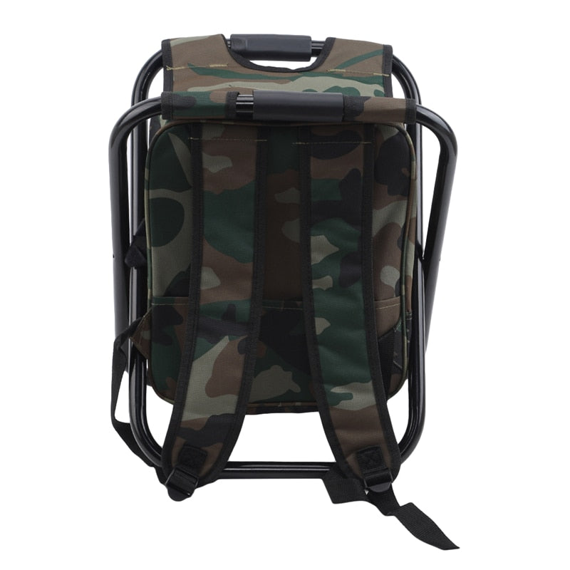 Outdoor Folding Chair Camping Fishing Chair Stool Portable Backpack Cooler Insulated Picnic Tools Bag Hiking Seat Table Bag