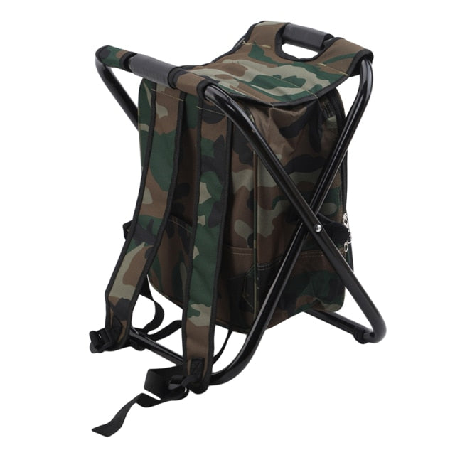 Outdoor Folding Chair Camping Fishing Chair Stool Portable Backpack Cooler Insulated Picnic Tools Bag Hiking Seat Table Bag