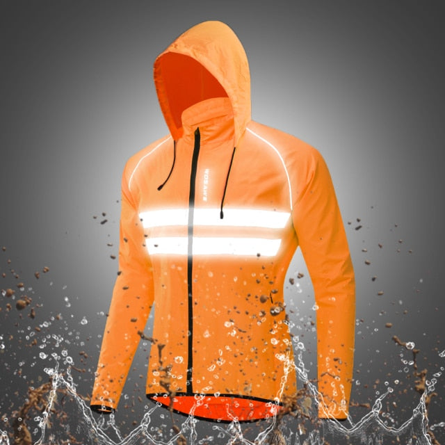 WOSAWE High Visibility Reflective Cycling Jacket Windproof Rain Resistant MTB Mountain Bike Windbreaker Bicycle Jersey Wear