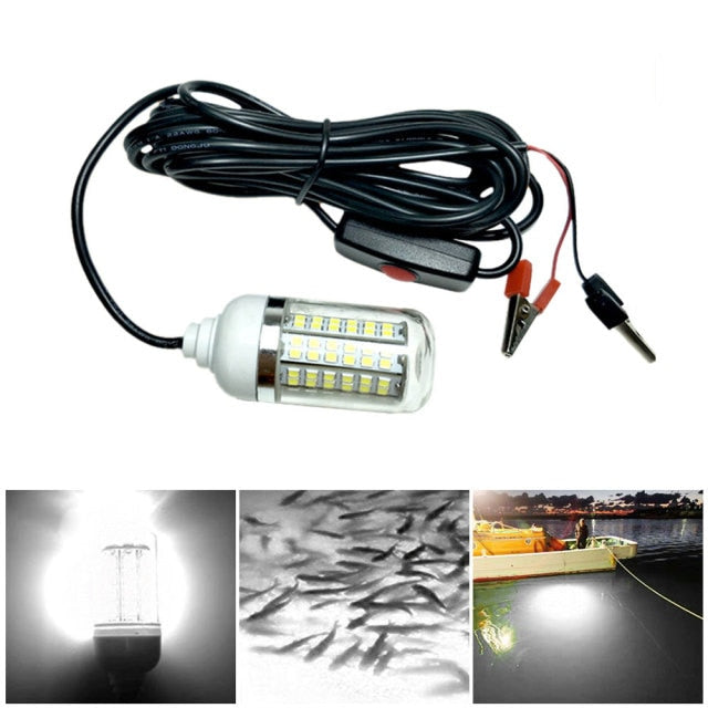 12V 100W LED Underwater Fishing Light Green Lure Fish Finder Lamp 108 2835SMD Beads Waterproof Ip68 Attracts Prawns Squid Krill