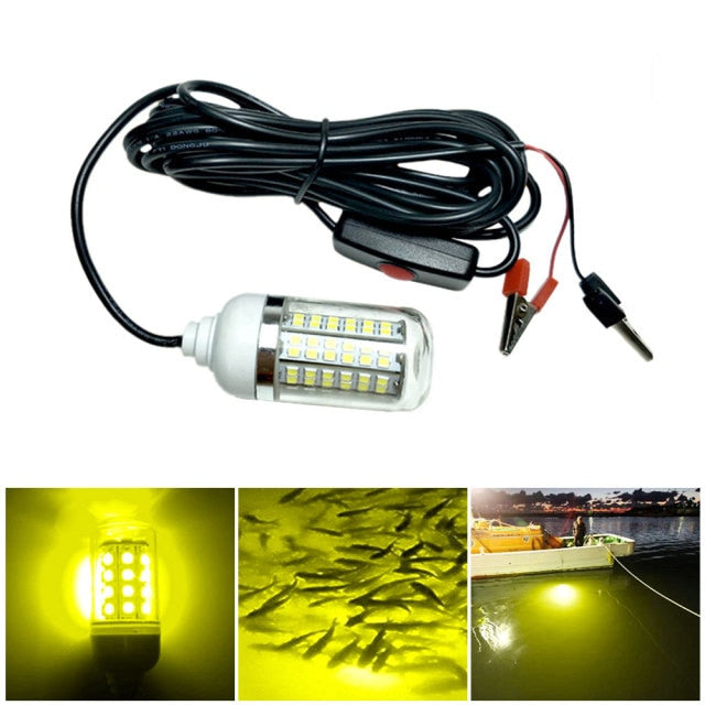 12V 100W LED Underwater Fishing Light Green Lure Fish Finder Lamp 108 2835SMD Beads Waterproof Ip68 Attracts Prawns Squid Krill