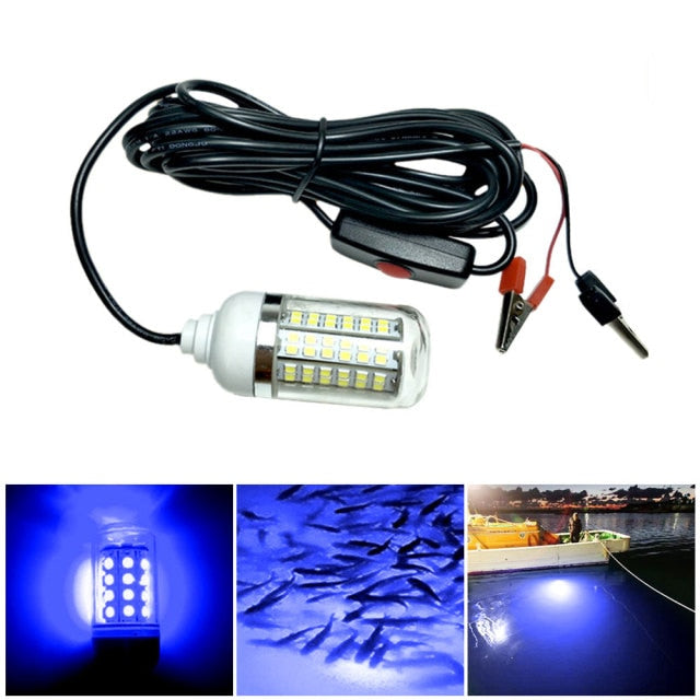 12V 100W LED Underwater Fishing Light Green Lure Fish Finder Lamp 108 2835SMD Beads Waterproof Ip68 Attracts Prawns Squid Krill