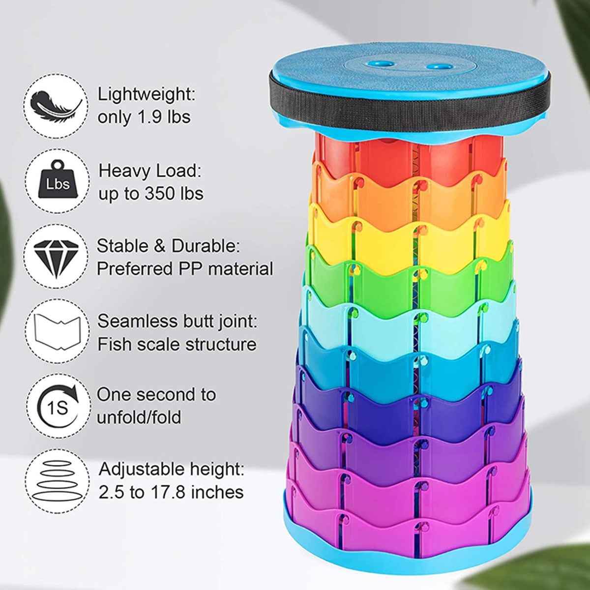 Retractable Stool Portable Camping Foldable Chair Telescopic Folding Stools Seat, for Outdoor Beach Chairs Camping Fishing Stool