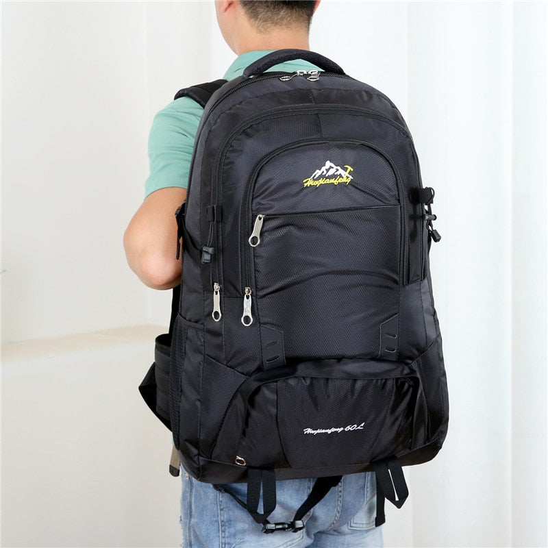 50L Large Capacity Travel Backpack Men Nylon Waterproof Quality Mountaineer Rucksack Male Casual Outdoor Camping Luggage Backbag