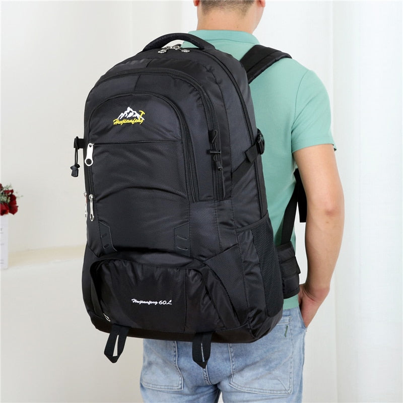 50L Large Capacity Travel Backpack Men Nylon Waterproof Quality Mountaineer Rucksack Male Casual Outdoor Camping Luggage Backbag